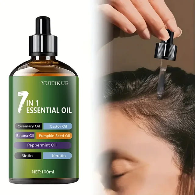 Huile capillaire 7 en 1 - L'huile capillaire haute brillance qui peut être absorbée rapidement et nourrit en profondeur les cheveux, l'adhésive forte et élastique. 1