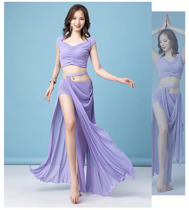 

Belly Dance Practice Clothes Female 2023 New Sexy Beginner Oriental Dance Skirt Mesh for Women Bellydancing Outfit