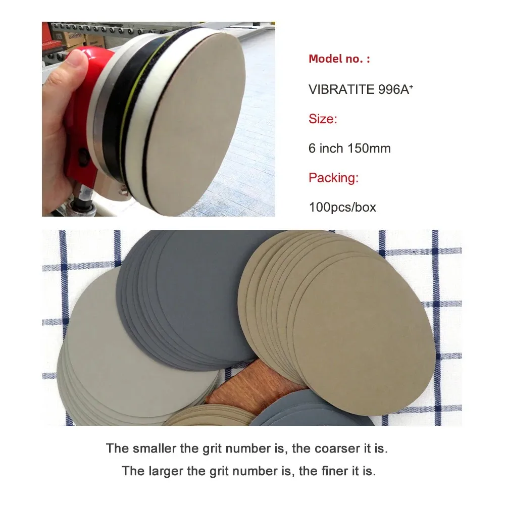 Sanding Discs 6 Inch Waterproof Hook and Loop Sanding Discs 60-10000 Grit Flocking Sandpaper 150mm for Wet Dry Grinder Polishing 10 Pieces