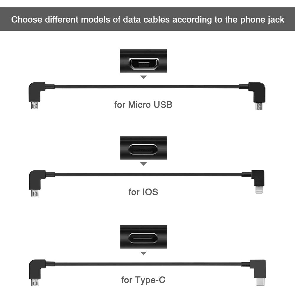 Data Cable Connector Remote Control Data Cable For DJI Mavic Pro/Mini/SE/Air/2 Pro Zoom/Spark Drone Tablet Phone Type-C Micro-USB IOS