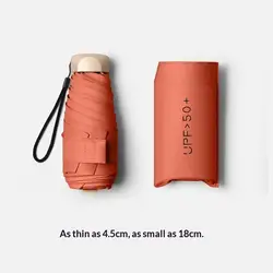 UPF+50 Ultralight Portable Sun Umbrella with Black Vinyl Sunscreen Protection - Metal - fiber composite (D)