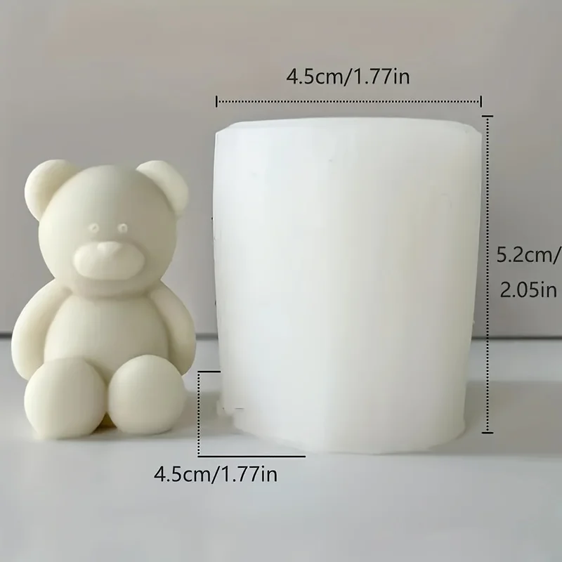 Silicone Candle Molds 3d Cute Cartoon Bear Silicone Candle Mold Resin Gypsum Ice Cube Baking Mold Bedroom Decor Birthday Party Gifts Wedding Souvenirs