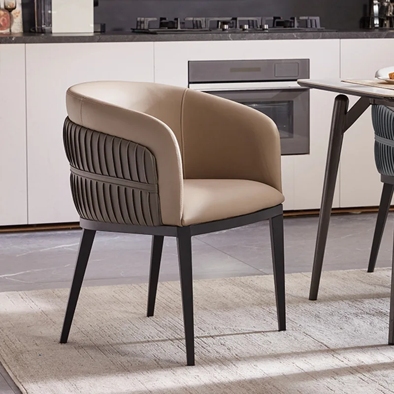 Nordic Designer Leather Sturdy Wooden Dining Room Chairs for Hotel Restaurant Cafe