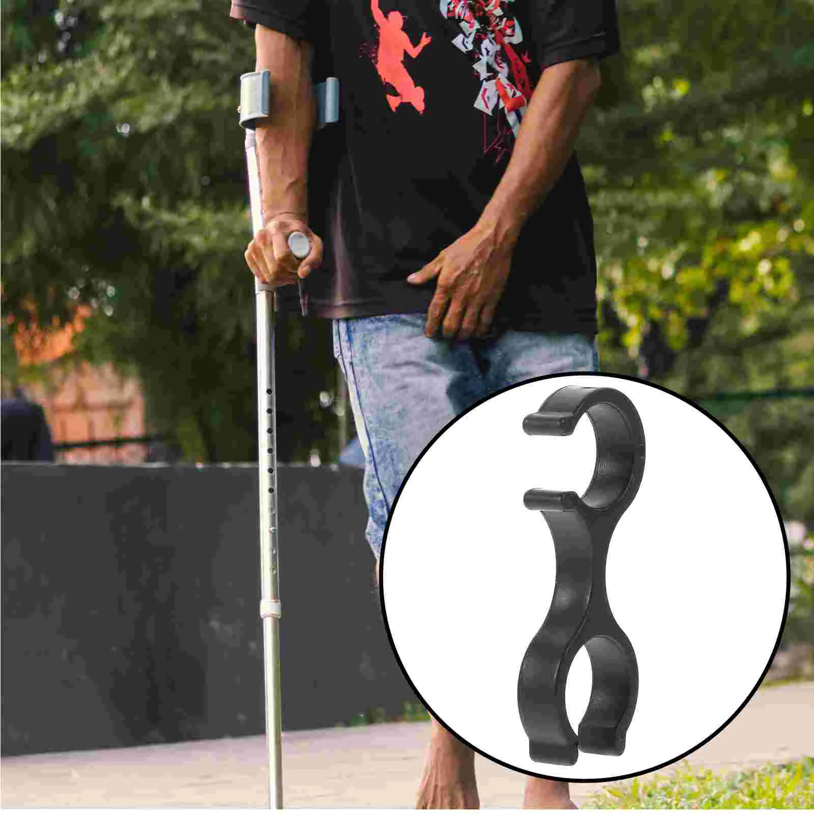8 Pcs Walking Stick Clips Storage Clasps Alpenstock Clips Handcuffs Shape Clip Rotatable Clasps Camping Hiking Accessories