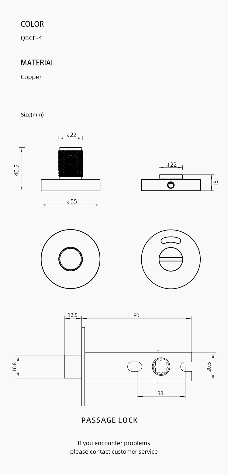 Dooroom Messing-Türschloss, schwarz gestreift, Daumenknopf, Design, Privatsphäre mit Identifikationsmarkierung, Badezimmertür-Hardware, Türschlösser – Detail 2