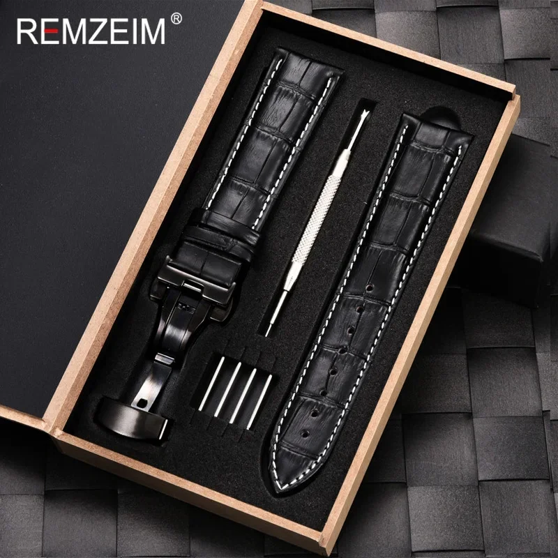 Luxury Calf Genuine Leather Watch Strap with Gift Box