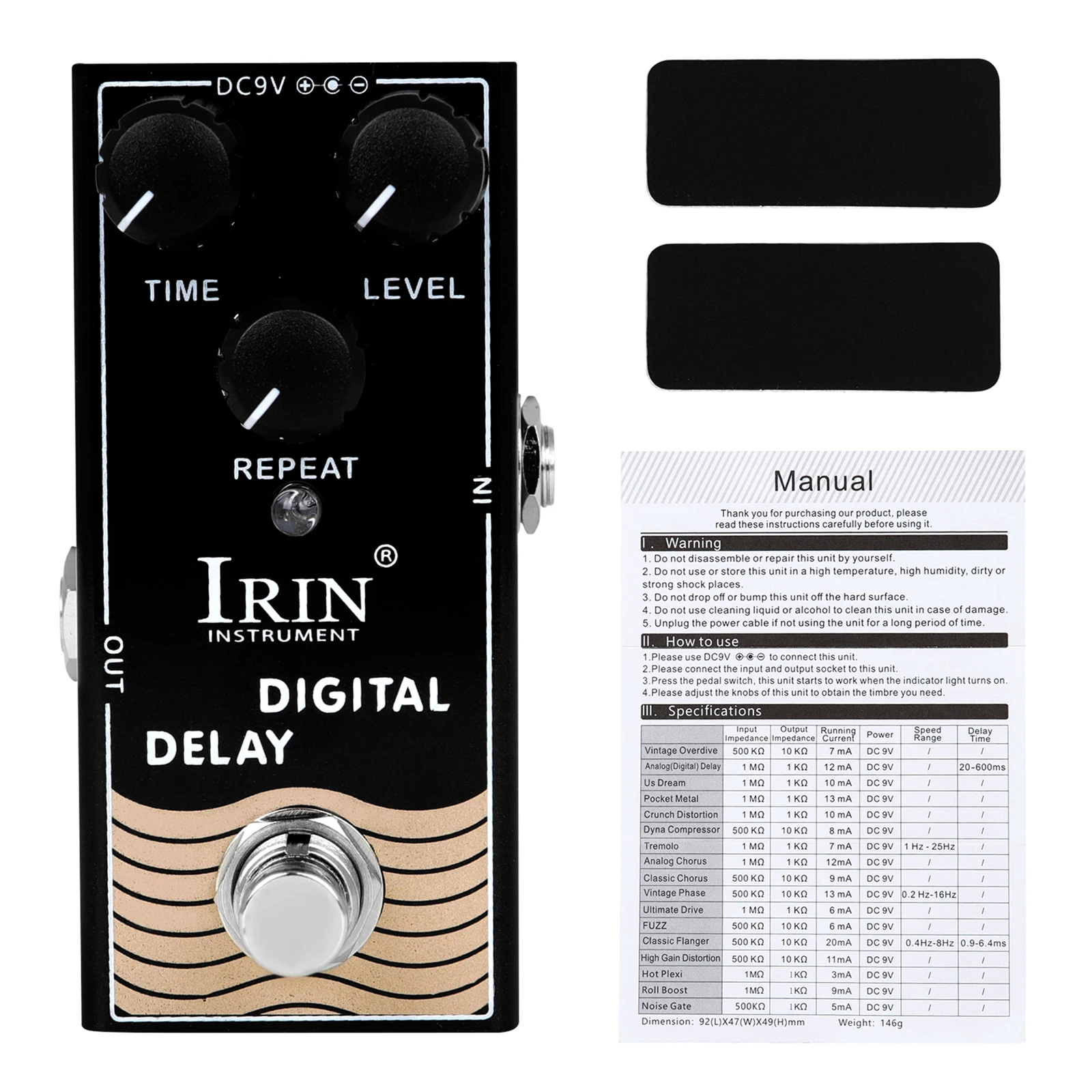 Description Picture 2 of itemIRIN RF-08 Electric Guitar Pedal Digital Delay Effect Pedal True Bypass Mini Single Guitar Pedal Guitar Accessories & Parts