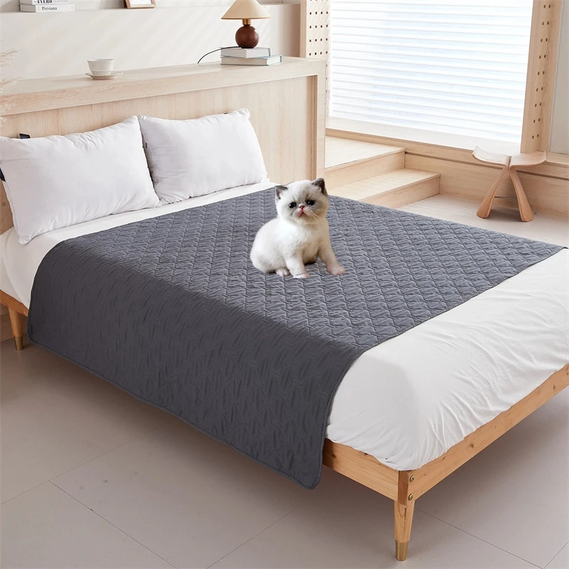 Solid Waterproof Bed Cover Washable Dustproof Mattress Protector Kids Pets Dog Cat Pad Bedspread Mat For Bedroom Livingroom 1