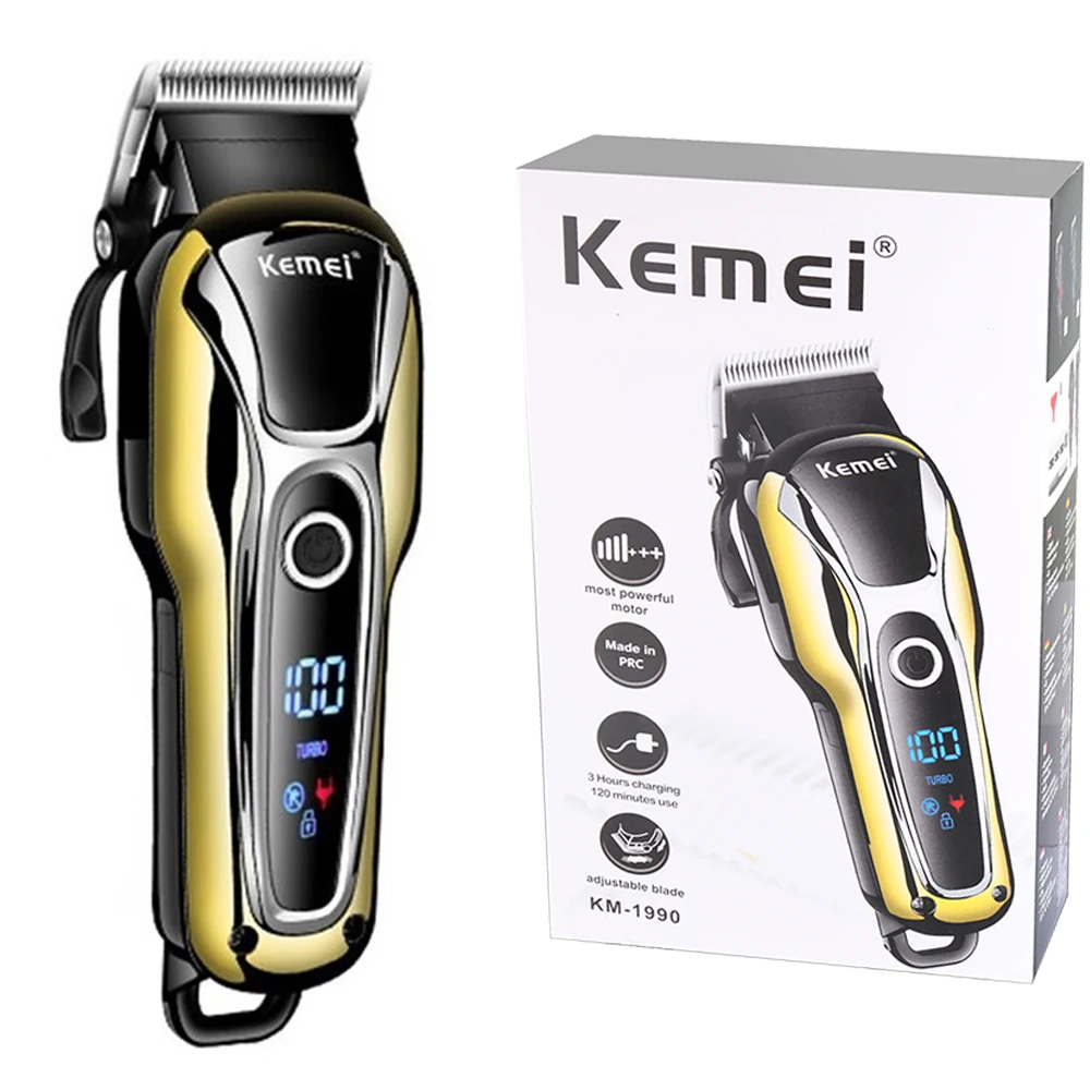 Máquina de Corte de Cabelo Máquina de Cortar Cabelo para Homens Máquina de Barbear em Elétrica Ferramentas de Cabeleireiro Kemei Profissional 9 Computers & Electronics