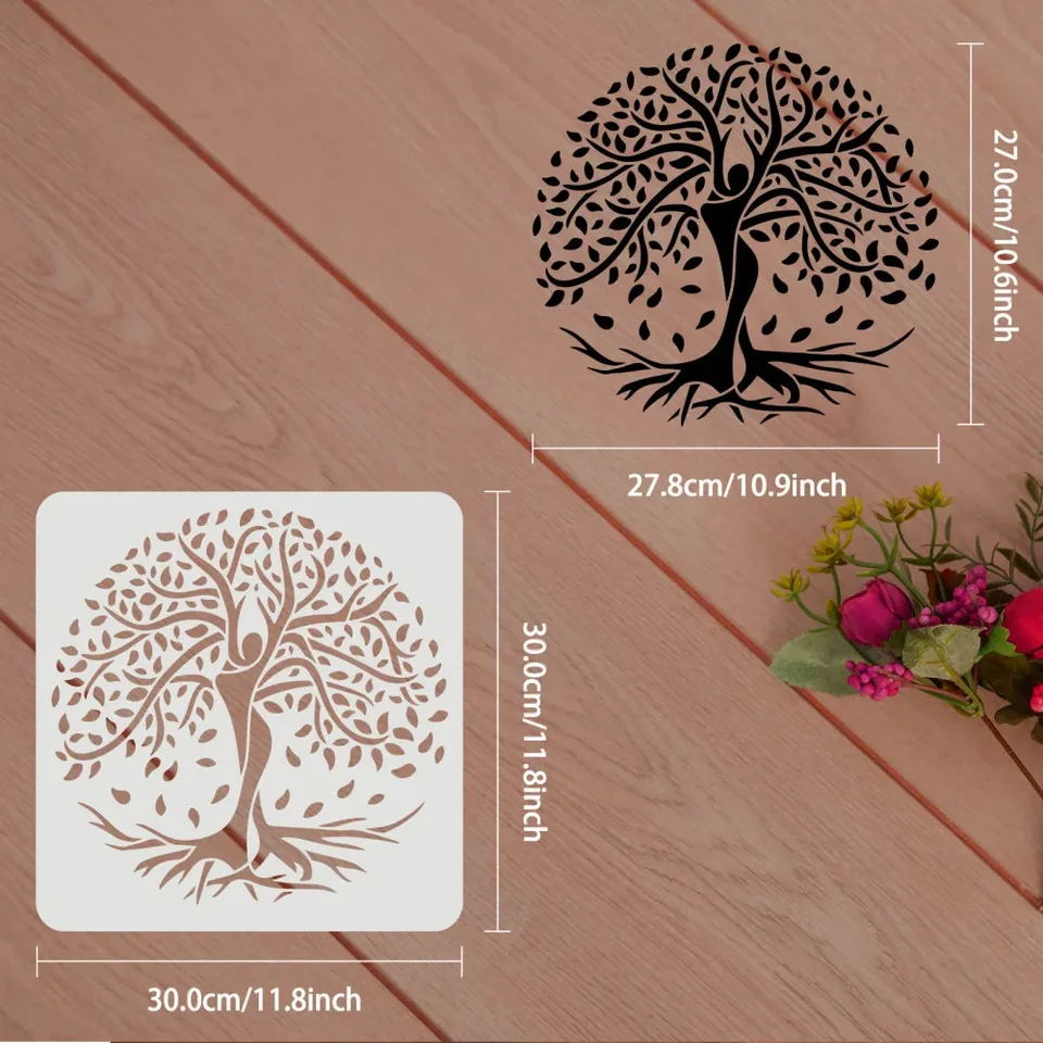 CrafTreat Pochoirs Géométriques Réutilisables Pour Peindre Sur Bois, Mur, Toile Et Sol – Pochoirs Mandala Pour Peinture à Points – Radar – 15,2 X 15,2 Cm – Pochoirs D'art Et D'artisanat