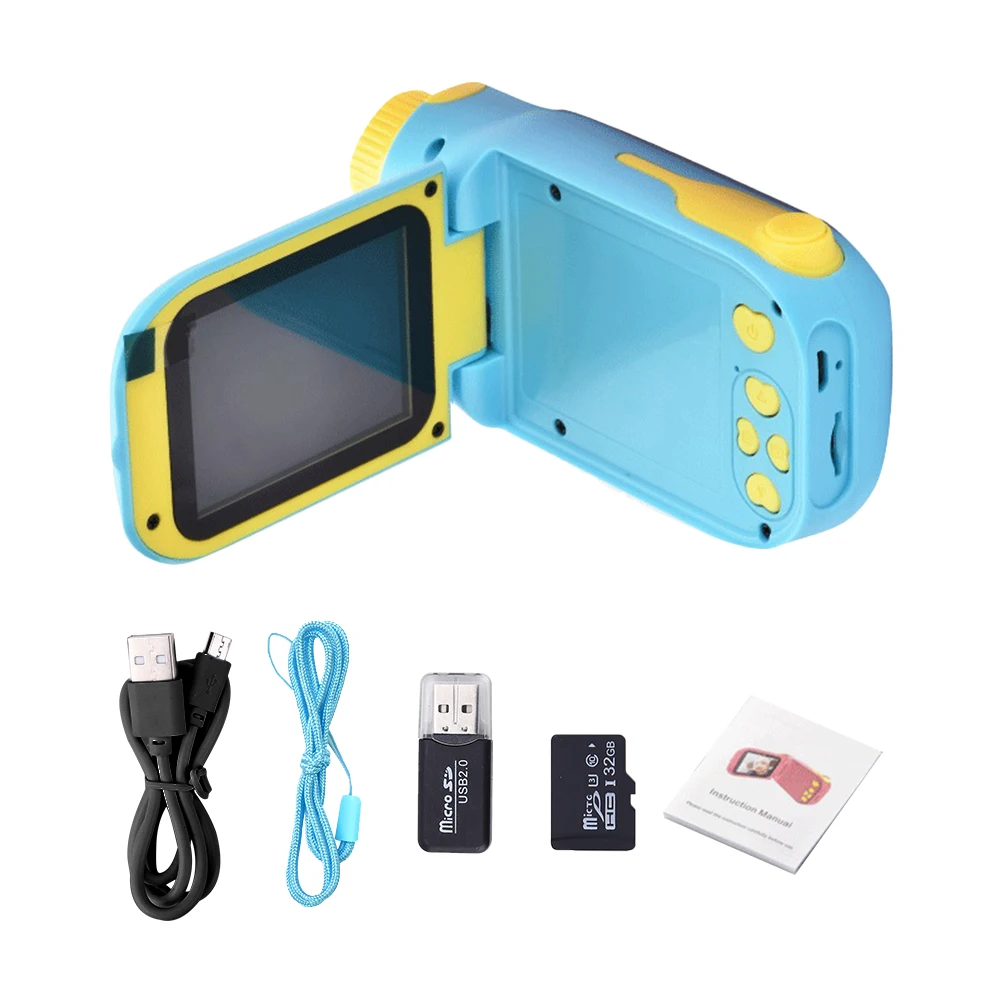 12MP 어린이 비디오 카메라, 교육 완구, 어린이 디지털 사진 카메라, DV 캠코더, 2.0 IPS 스크린 비디오 레코더 카메라, 생일 선물