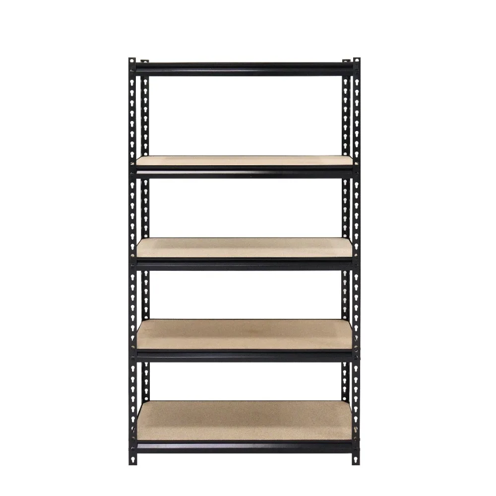 

Muscle Rack 30 in. W x 60 in. H x 12 in. D 5-Tier Black Steel Shelving Unit