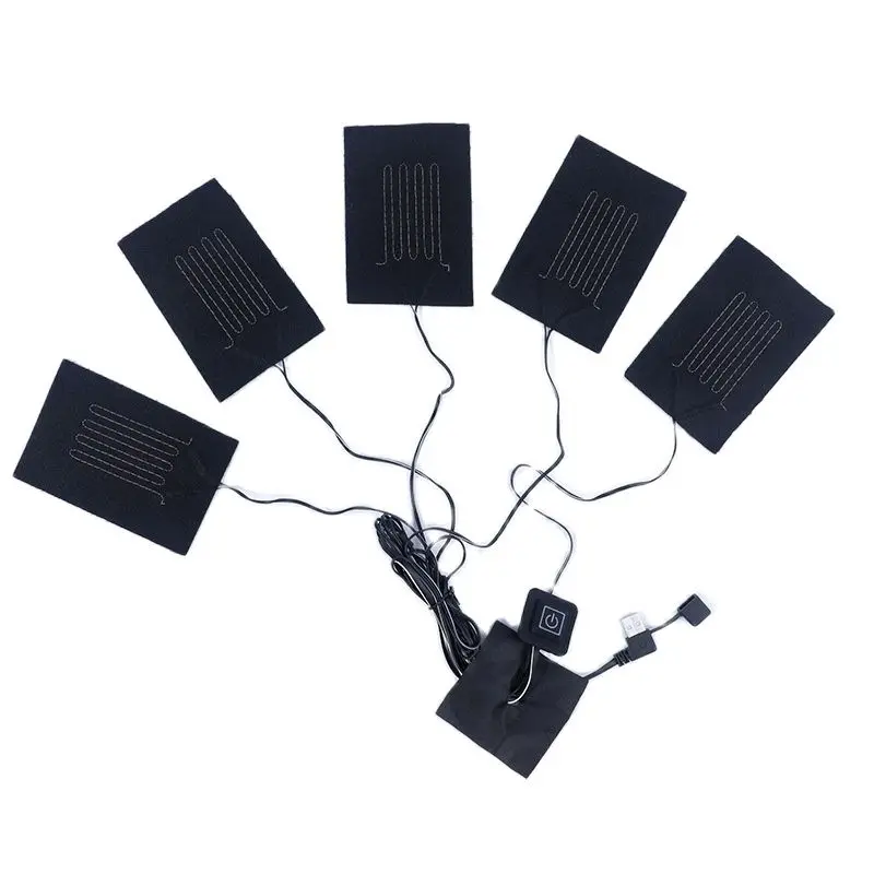USB Clothes Heater Pad 3 Gear Adjustable Temperature Electric Heating Sheet Heating Warmer Pad For Vest Jacket