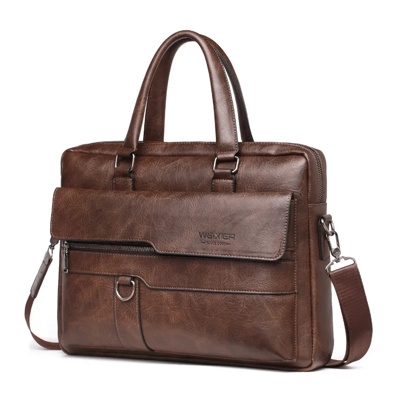 Men Briefcase Bag PU Leather Shoulder Messenger Bags Office Handbag 14 inch Laptop bag,laptop bag,leather briefcase
