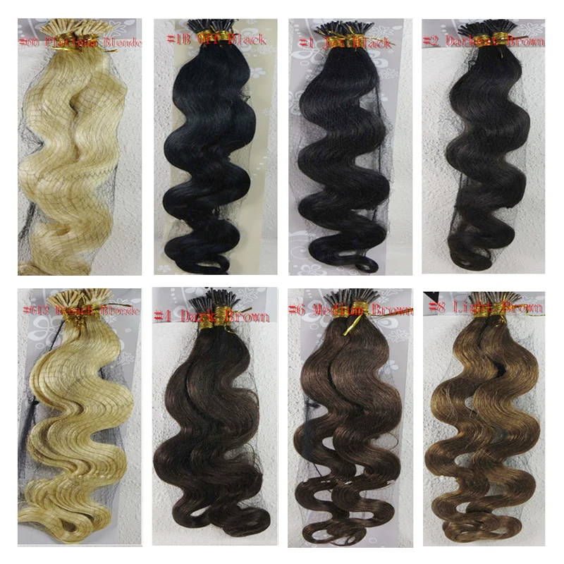 Remy Body Wave Nail Tip Hair Extensions 14-30inch Fusion Human Hair Extensions #4 Pre Bonded Keratin I Tip Vrigin For Women