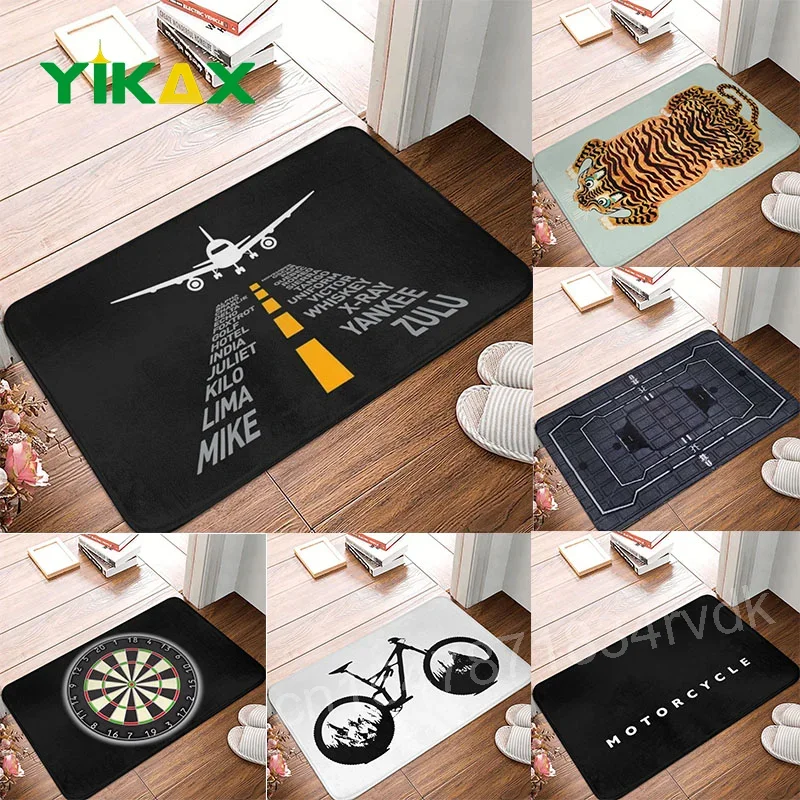 

Aircraft Runway Motorcycle Print Doormat Rug Carpet Mat Non-slip Absorbent Mat Entrance Kitchen Bedroom Balcony Toilet Bathroom