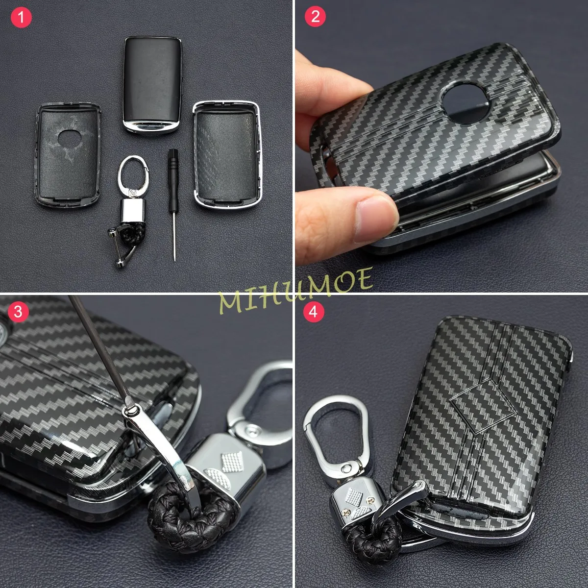 Carbon Fiber Car Key Fob Cover Case Holder Chain Ring For Mazda 3 6 CX-30 CX -50 CX-5 CX-9 MX-5 CX30 CX50 2020 2021 2022 2023 - AliExpress