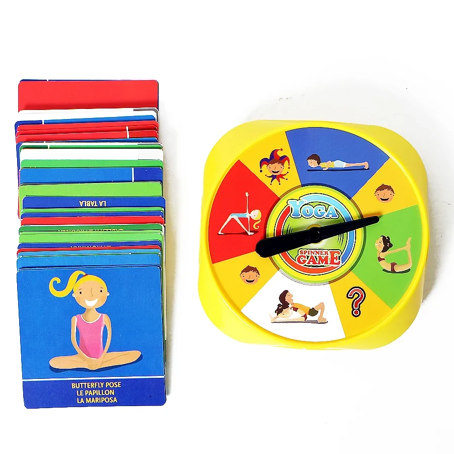 Yoga Pose Cards Game 54Pcs Yoga Pose Cards Game OF Flexibility And Balance Family Board Games For Adults Children With English French Spanish Manual