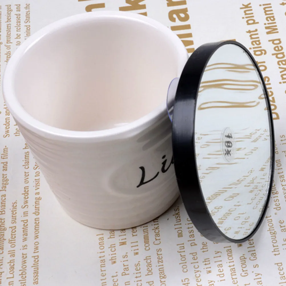 10배 확대 라운드 거울, 2개의 강력한 흡착판 포함, 메이크업, 여행, 욕실 화장대 사용에 이상적