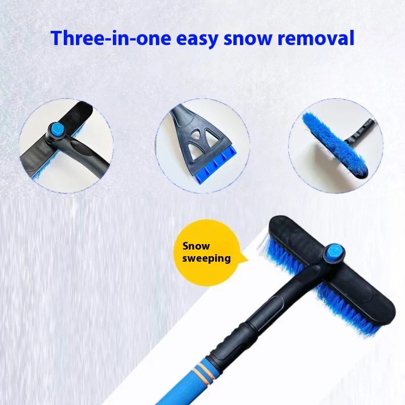Aluminum Alloy Detachable Telescopic Snow Removal Brush For Car Snow Shovel Multifunctional Scraper Winter Car Ice Scrape
