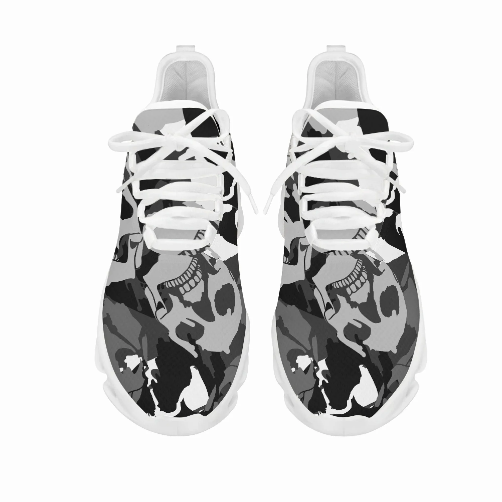 Yikeluo Sugar Skulls Design Casual Mesh Swing Sneakers Women Breathable Platform Shoes Lace up Shoes Footwear Zapatillas Mujer