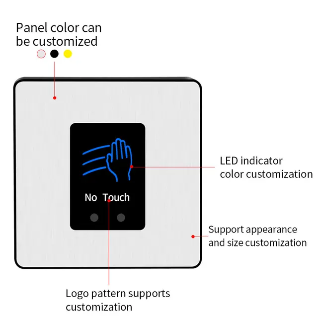 Touchless Door Access Exit Button with Infrared Sensor LED COM NO NC for Access Control System Entry 5