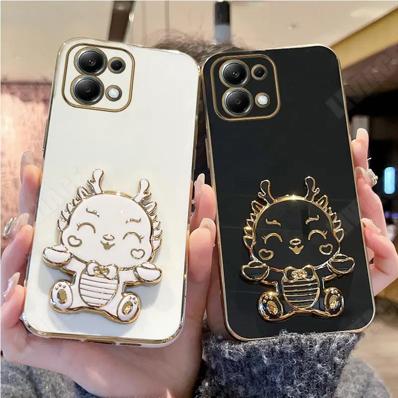 Nota 13 Custodia Placcata Drago Carino Per Xiaomi Redmi Note 13 13 Pro 4G 13Pro Cover Per Redmi 13C 4G 5G