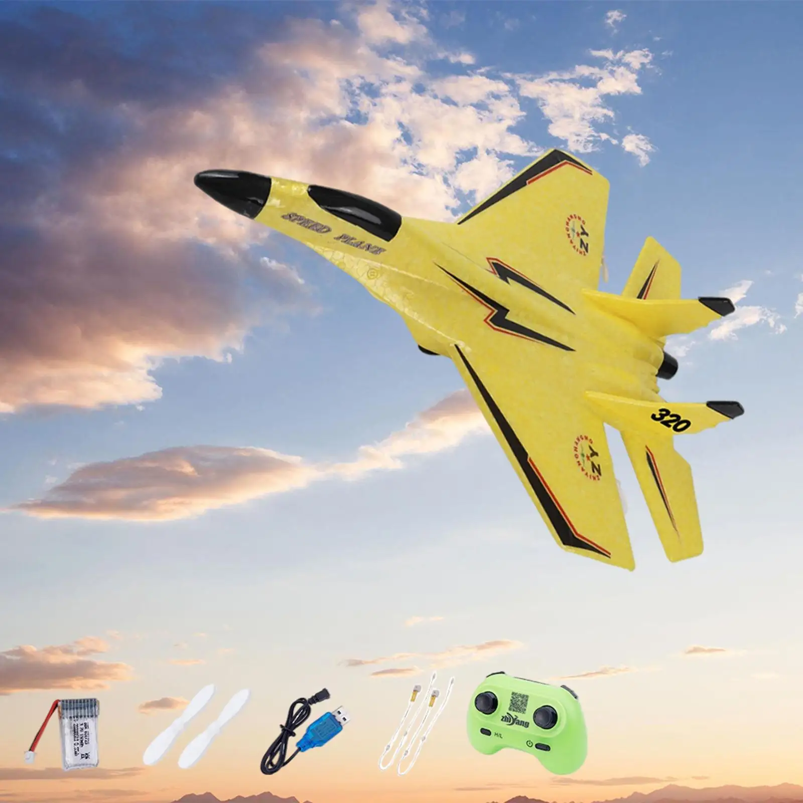 RC Glider Anti Falling Model Anti Collision Jet Fighter RC Foam Airplane Model Toy Outdoor Toys for Kids and Adults Ready to Fly
