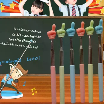 Puntatore per insegnante retrattile con design a dito Puntatore per insegnamento scolastico telescopico in acciaio inossidabile Forniture per insegnanti per l'aula