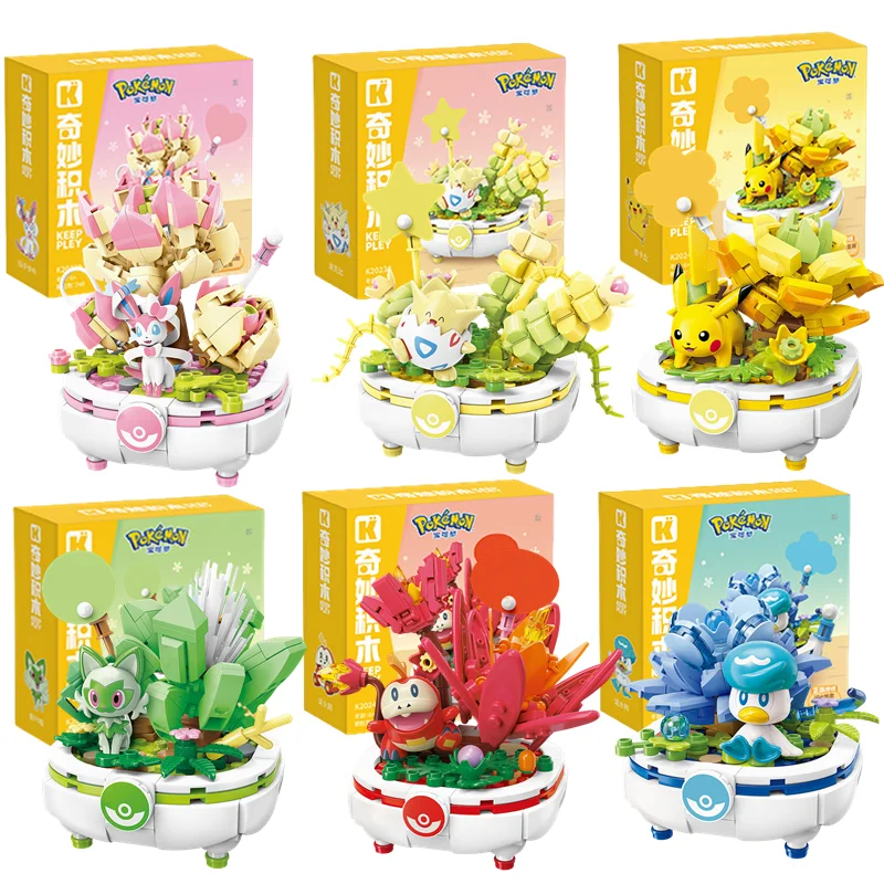 Keeppley Bausteine Pokemon Spielzeug Pikachu Sylveon Togepi Sprigatito Fuecoco Bausteine Kindergeburtstagsgeschenk ﻿