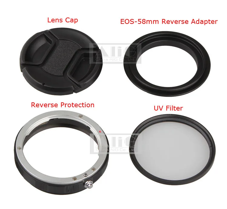 Set di adattatori inversi per obiettivo macro per fotocamera per Canon EOS 70D 80D 700D 750D 800D 1200D 100D 200D 5D2 5DIII 5DIV 6D Mark II 77D 7D DSLR - immagine 3