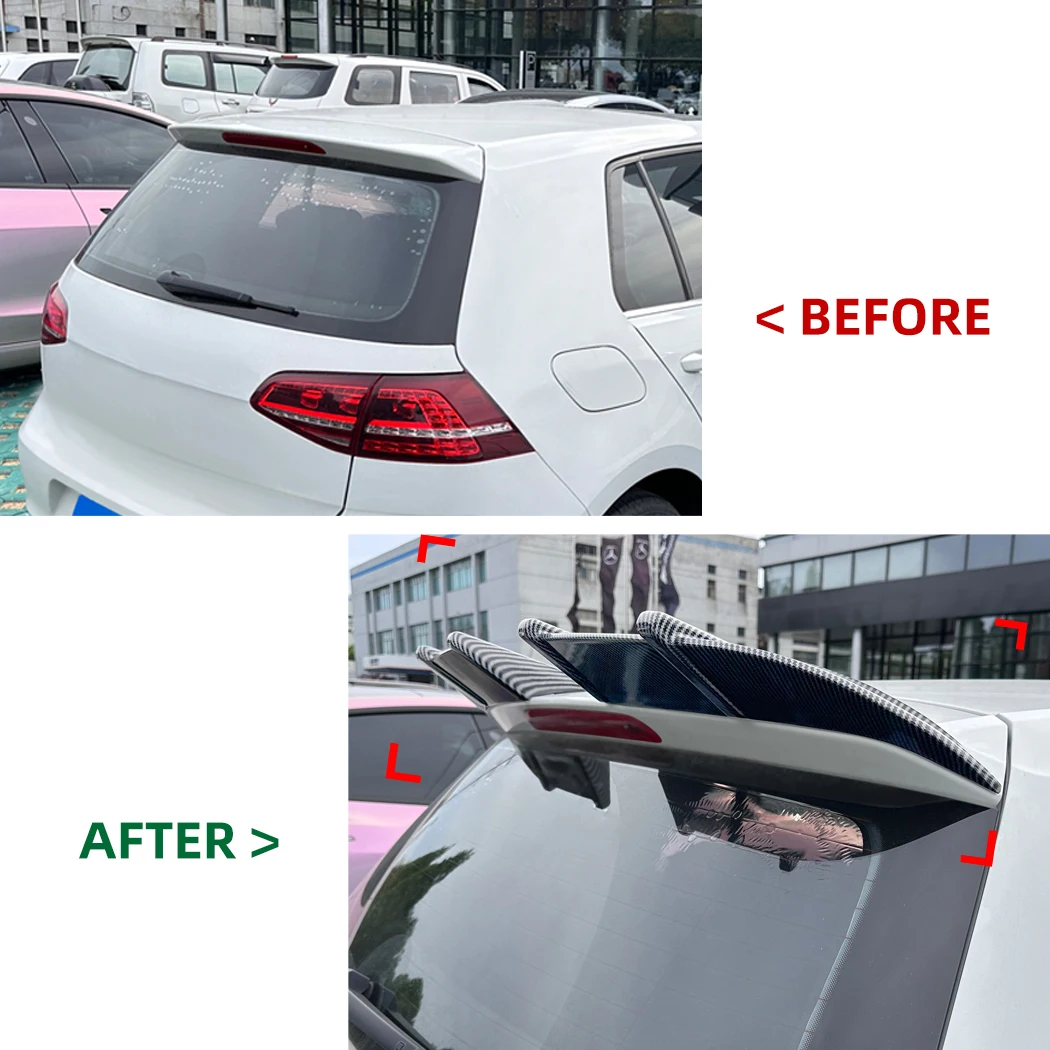 자동차 테일 윙 스티커 고정 바람 윙 스플리터 외부 장식 키트, VW 골프 7, 7.5 정사이즈 에디션, Rline 2013-2019, 2 개