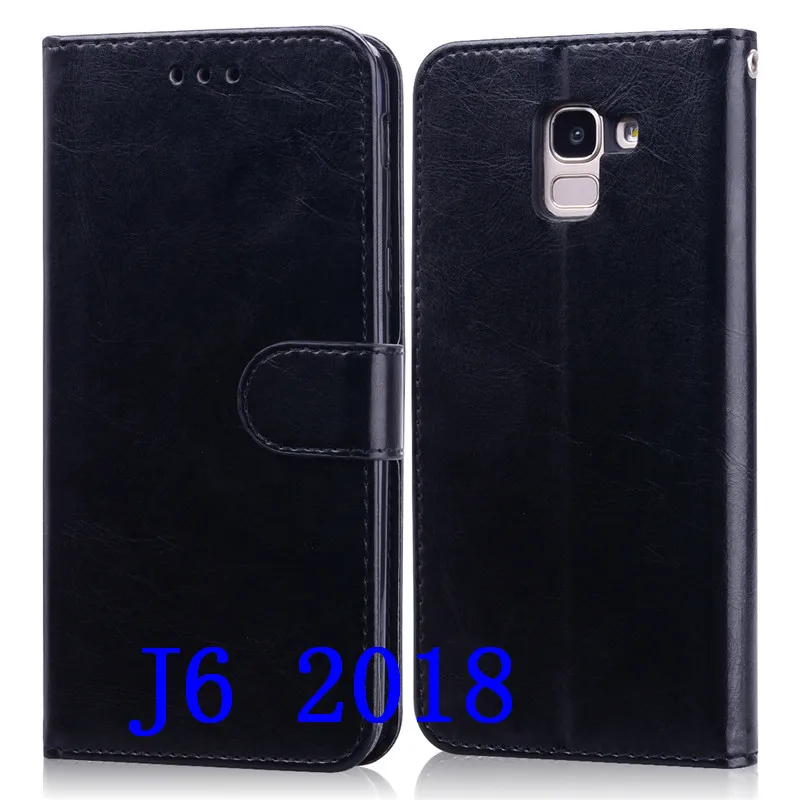 Leather Flip Case For Samsung Galaxy J6 Case Magnetic Wallet Phone Case For Samsung J6 Plus 2018 J6+ J 6 Plus J600F J610F Cover samsung flip phone cute