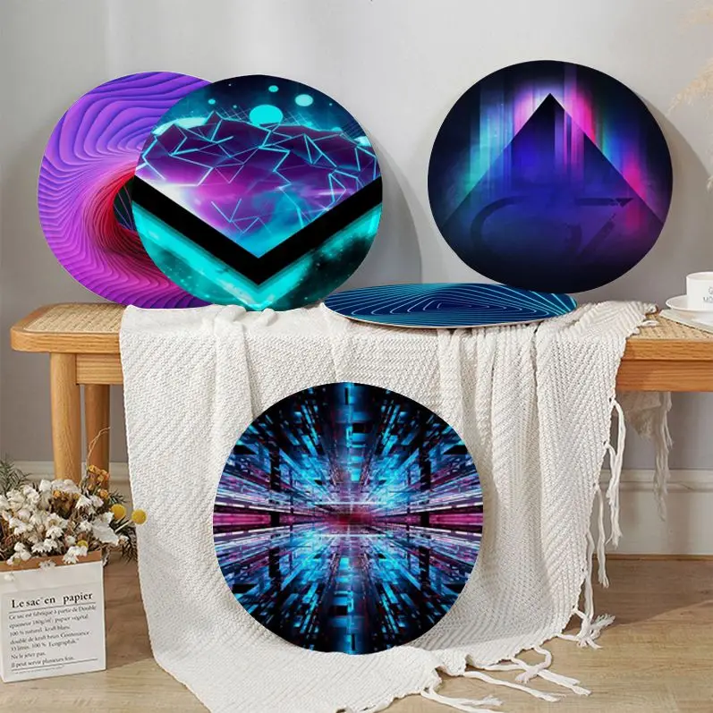 

Abstract Laser Nordic Printing Seat Cushion Office Dining Stool Pad Sponge Sofa Mat Non-Slip Cushion Pads