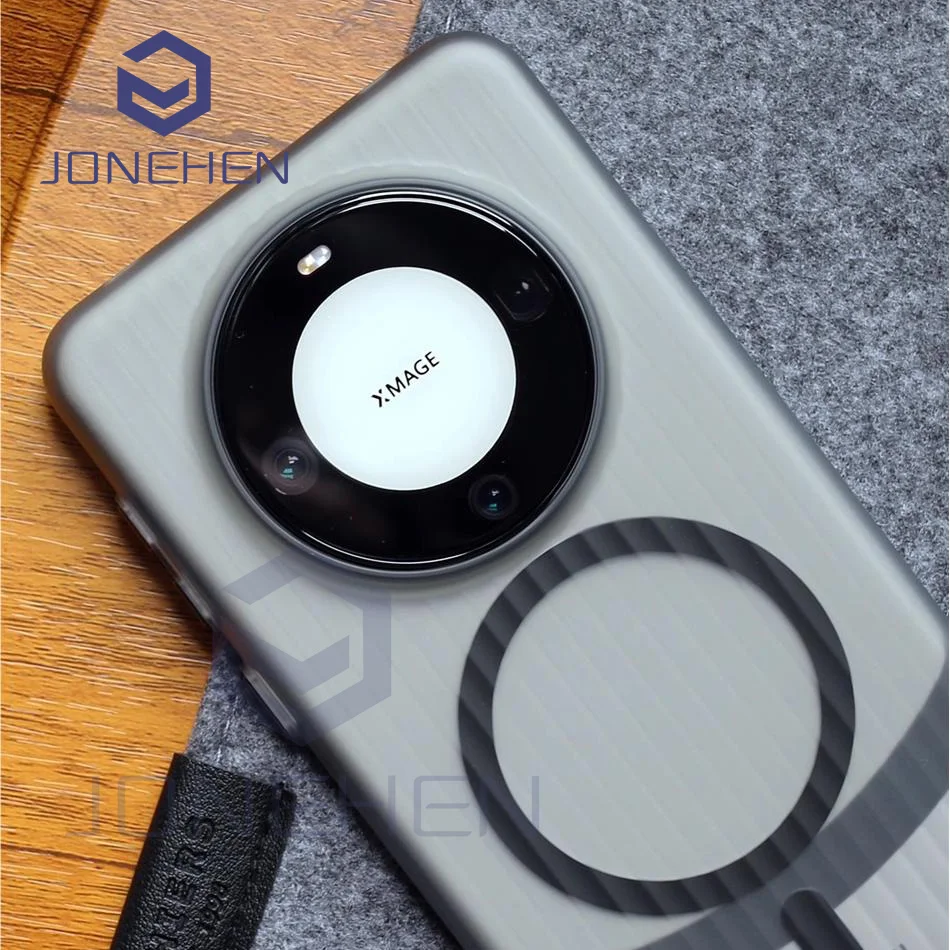 Luxury Corrugated Matte Magnetic Wireless Charging Case - Ultra Transparent PC Cover