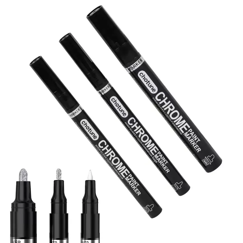 DIY Reflective Art Marker Paint Pen Alcohol Paint Metallic Art Craftwork Silver Mirror Chrome Reflect Permanent Markers Pen