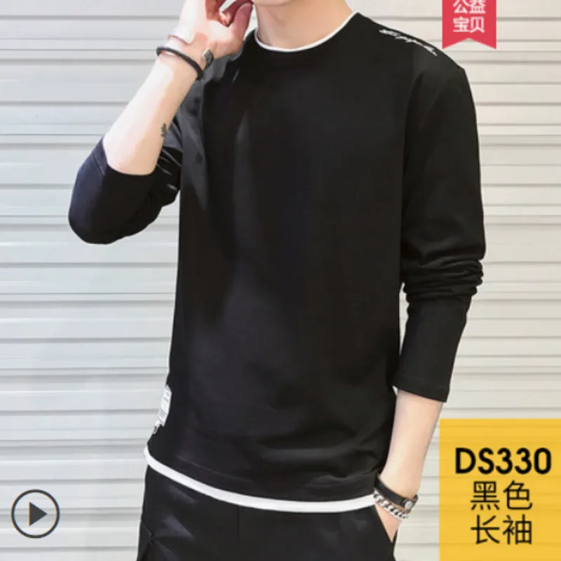 

Long-sleeved T-shirt men's hoodie new autumn trend loose cotton men's autumn clothes on clothes leggings