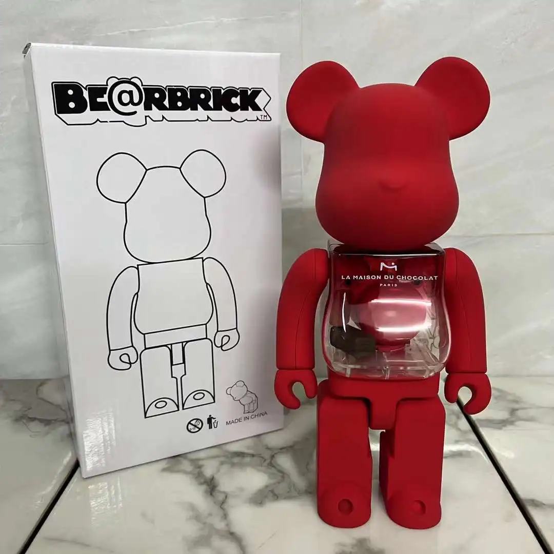 

400% Bearbirck шоколадный красный 28 см высотой Abs пластиковый медведь шарнир вращающийся со звуком на День святого Валентина Подарочная фигурка