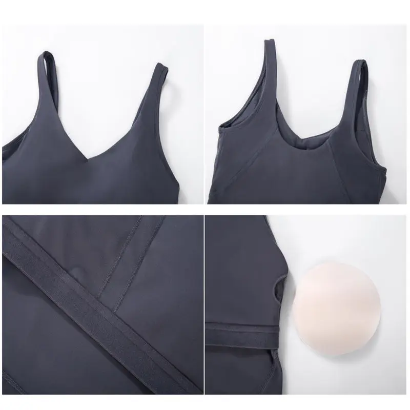 Danskin Now Tank Topwomen's Longline Sports Bra - Nylon Spandex Crop Top  With Removable Padding