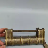 Exquisite Old Chinese Brass Copper Handmade Old Fashioned Lock Key Statue 2
