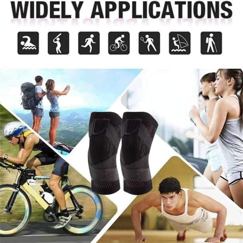Sports Unisex Knee Pads Meniscus Protectors Knee Compression Sleeve Knee Wrap Sports Fitness Parts 2 PCS XXXL