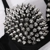 Soutien-gorge push-up gothique pour femme, soutien-gorge sexy, bralette punk rave, soutien-gorge à la mode, boîte de nuit, fête, bar, argent, offre spéciale 5