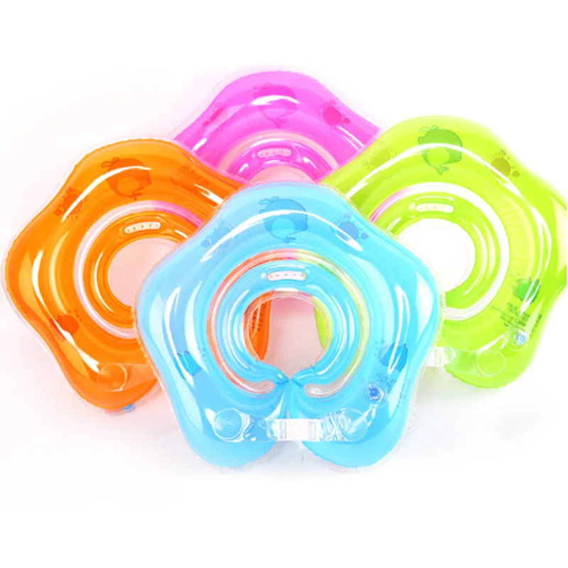Swimming Baby Accessories Neck Ring Tube Safety Infant Float Circle for Bathing Inflatable Water Free Gift A Pump