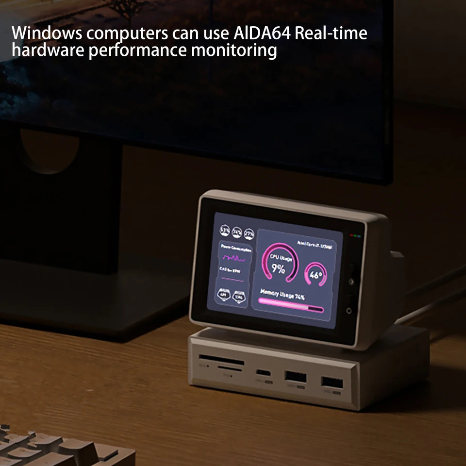 3.5 Inch Mini IPS Sub Monitor Display with USB Hub