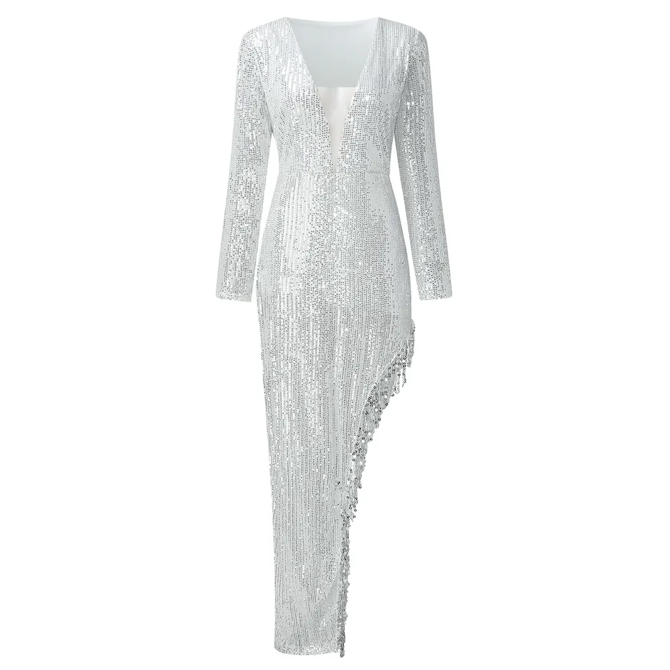 Elegant Women's Tassel Beaded Party Dress