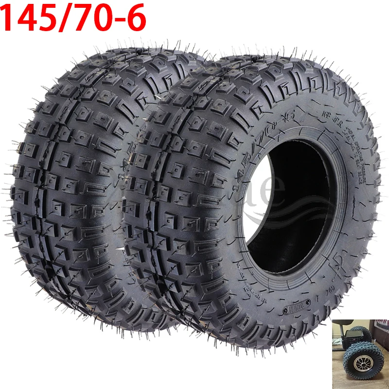 

2pcs/lot of 6 Inch ATV Tire 145/70-6 four wheel vehcile Fit for 50cc 70cc 110cc Small ATV Front Or Rear Wheels