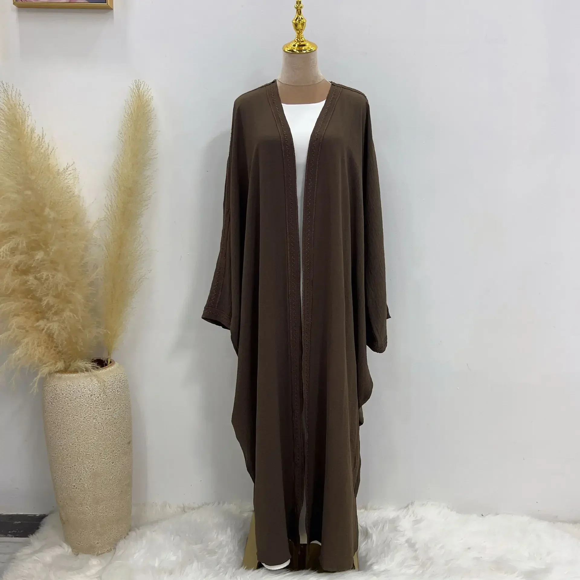 Eid Open Abaya Kimono Muslim Embroidery Abayas for Women Dubai Luxury Party Hijab Dress Turkish Kaftan Robe Islam Modest Outfit