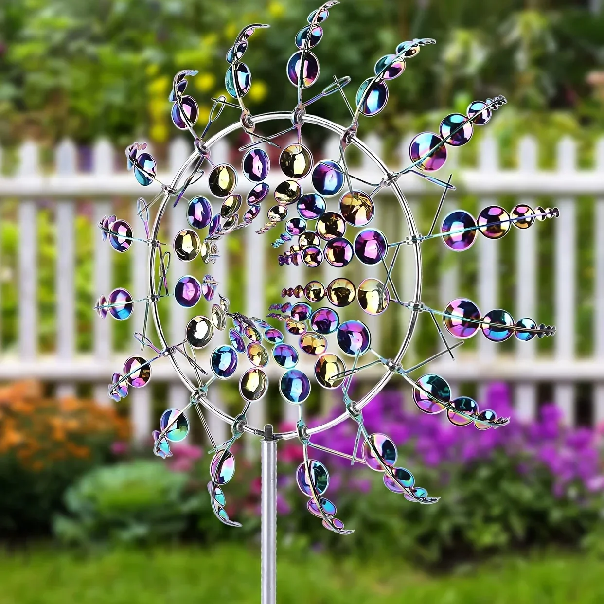 Garden Windmill Magical Kinetic Metal Windmill Spinner Wind Powered Catchers Garden Decoration