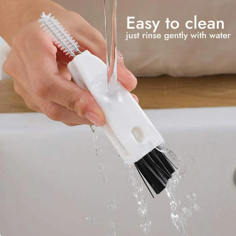 3 in 1 Bottle Cap Detail Brush Bottle Cleaner Cup Glass Cover Lid Cleaning  Brush