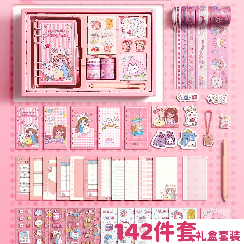 Cartoon Cute Rabbit Hand Ledger Set Cute Girl Hand Ledger Tape Gift Guka Sticker Set Kawaii Stickers  I Stationery